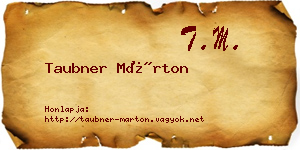 Taubner Márton névjegykártya